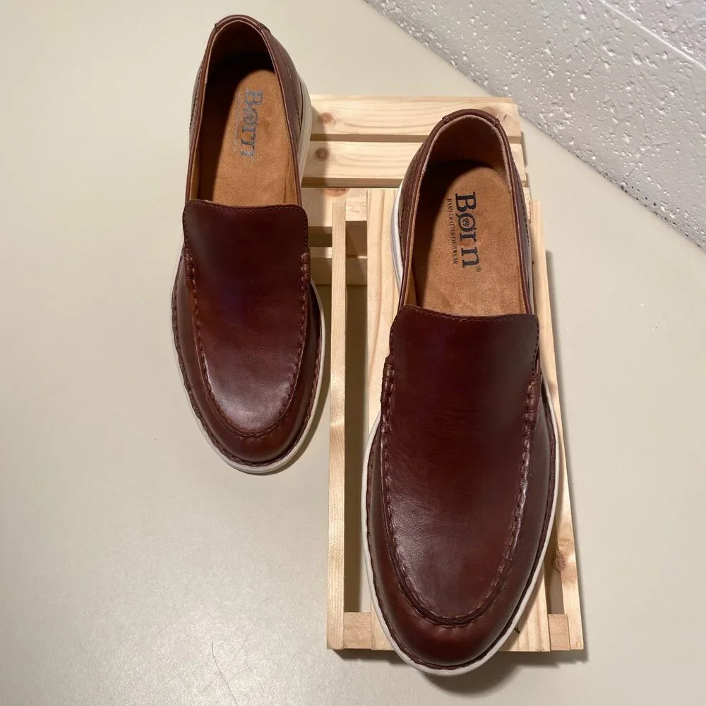 Born Men's Thaton Leather Slip On Loafers - NWOB - Picture 2 of 12